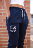 BR Navy Blue Embroidered Jogger Pants