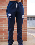 BR Navy Blue Embroidered Jogger Pants