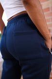 BR Navy Blue Embroidered Jogger Pants