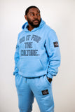 Oversized Outline Hoodie in Light Blue