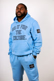 Oversized Outline Hoodie in Light Blue