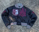 AAMU Limited Edition Cropped Satin Jacket in Black