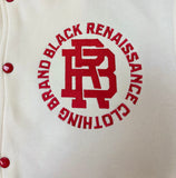 Fleece BR "LOGOS" Bomber in Cream & Red