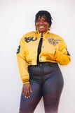 ASU Limited Edition Women’s Cropped Satin Jacket in Gold