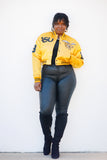 ASU Limited Edition Women’s Cropped Satin Jacket in Gold