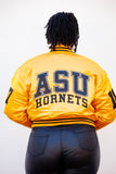ASU Limited Edition Women’s Cropped Satin Jacket in Gold