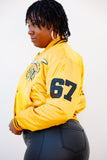 ASU Limited Edition Women’s Cropped Satin Jacket in Gold