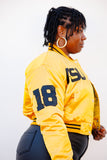 ASU Limited Edition Women’s Cropped Satin Jacket in Gold