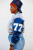 Jackson State Limited Edition Women's Cropped Satin Jacket in Gray