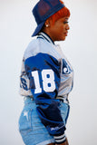 Jackson State Limited Edition Women's Cropped Satin Jacket in Gray