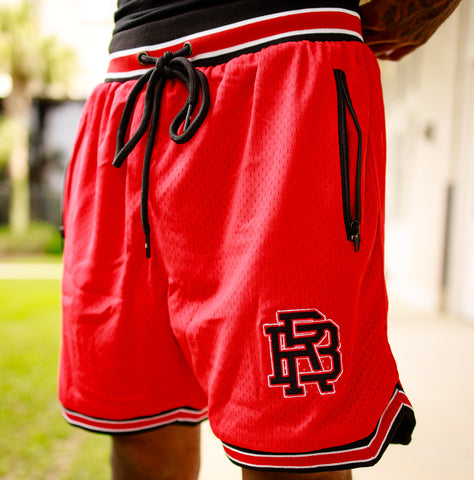 BR Premium Mesh Shorts in Black, White and Red