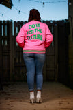Fleece BR "LOGOS" Bomber in Pink & Green