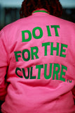 Fleece BR "LOGOS" Bomber in Pink & Green