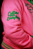 Fleece BR "LOGOS" Bomber in Pink & Green