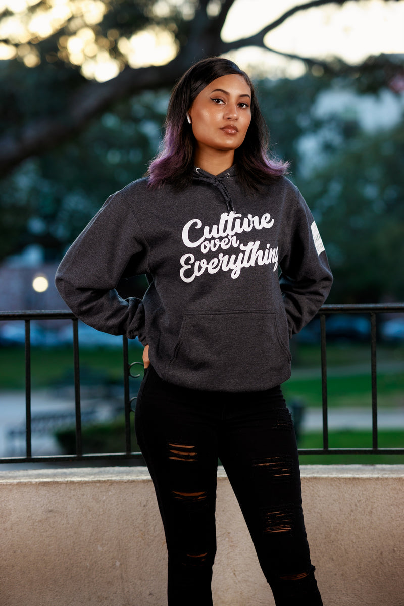 BR Culture Over Everything Essentials Hoodie in Dark Heather – Black  Renaissance Clothing