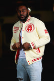 Fleece BR "LOGOS" Bomber in Cream & Red