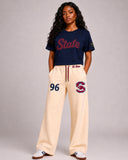 SC State Women's Embroidered "STATE" tee in Navy (PREORDER)
