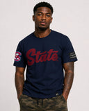SC State Embroidered "STATE" tee in Navy (PREORDER)