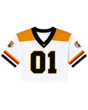 Grambling “01” Cropped Jersey in white (PREORDER)
