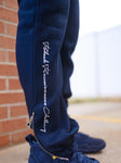 BR Navy Blue Embroidered Jogger Pants