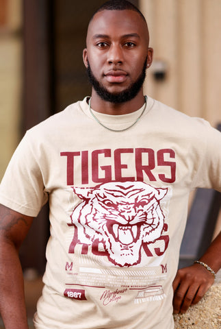 Morehouse Tigers x3 Tee in Cream