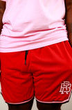 BR Premium Mesh Shorts in Red, Black, and Light Pink