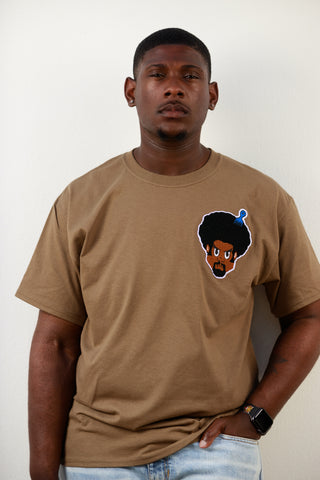 The AfroMan Chenille Tee in Woodland Brown
