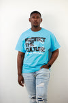 Protect the Culture Scribble Tee in Aqua Blue