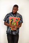 Tuskegee Oversized "TU" Tie Dye Tee (Black)