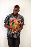 Tuskegee Oversized "TU" Tie Dye Tee (Black)