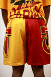 Tuskegee Half and Half Shorts (Crimson/Gold)