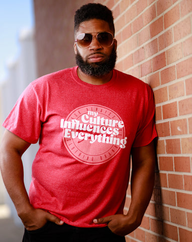 The Heather Red "My Culture Influences Everything" Tee