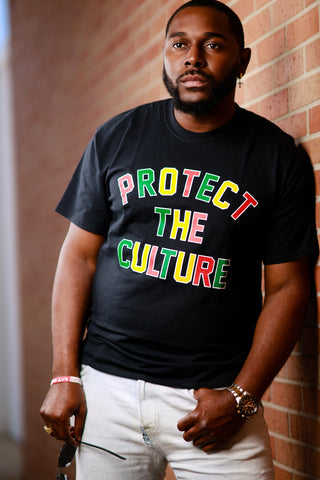 The Multicolored Protect the Culture Tee in Black