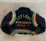 LeFlore Cropped Corduroy Letterman Jacket