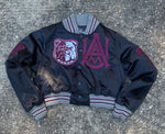 AAMU Limited Edition Cropped Satin Jacket in Black