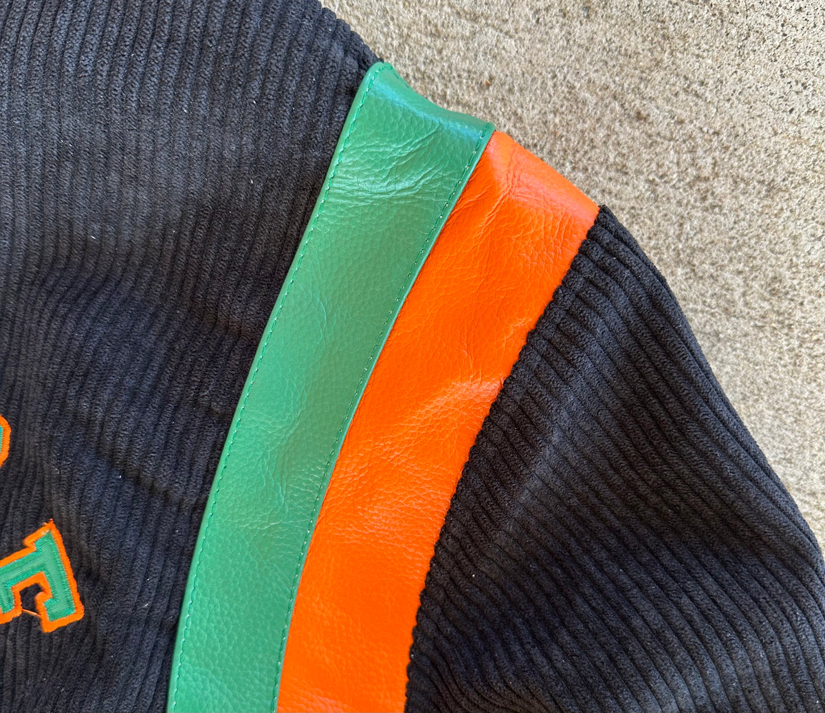 LeFlore Cropped Corduroy Letterman Jacket – Black Renaissance Clothing