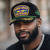Mardi Gras Veteran Corduroy Snapback (Black)