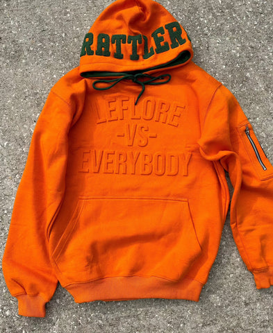 LeFlore vs Everybody Limited Edition Embossed Orange Hoodie