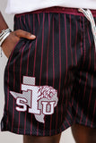 Texas Southern Pinstripe Shorts Black