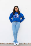 Tennessee State Cropped "Big Logo" Hoodie in Royal