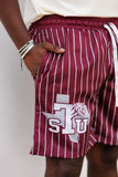 Texas Southern Pinstripe Shorts Maroon
