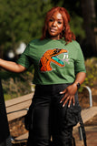 FAMU Embroidered premium cropped tee (GREEN)