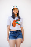 FAMU Embroidered premium cropped tee (GRAY)