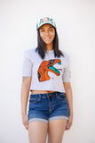 FAMU Embroidered premium cropped tee (GRAY)