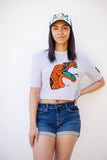 FAMU Embroidered premium cropped tee (GRAY)