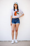 FAMU Embroidered premium cropped tee (GRAY)