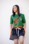 FAMU Embroidered premium cropped tee (GREEN)