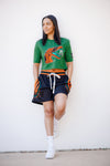 FAMU Embroidered premium cropped tee (GREEN)