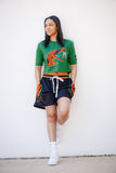 FAMU Embroidered premium cropped tee (GREEN)