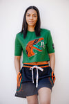 FAMU Embroidered premium cropped tee (GREEN)